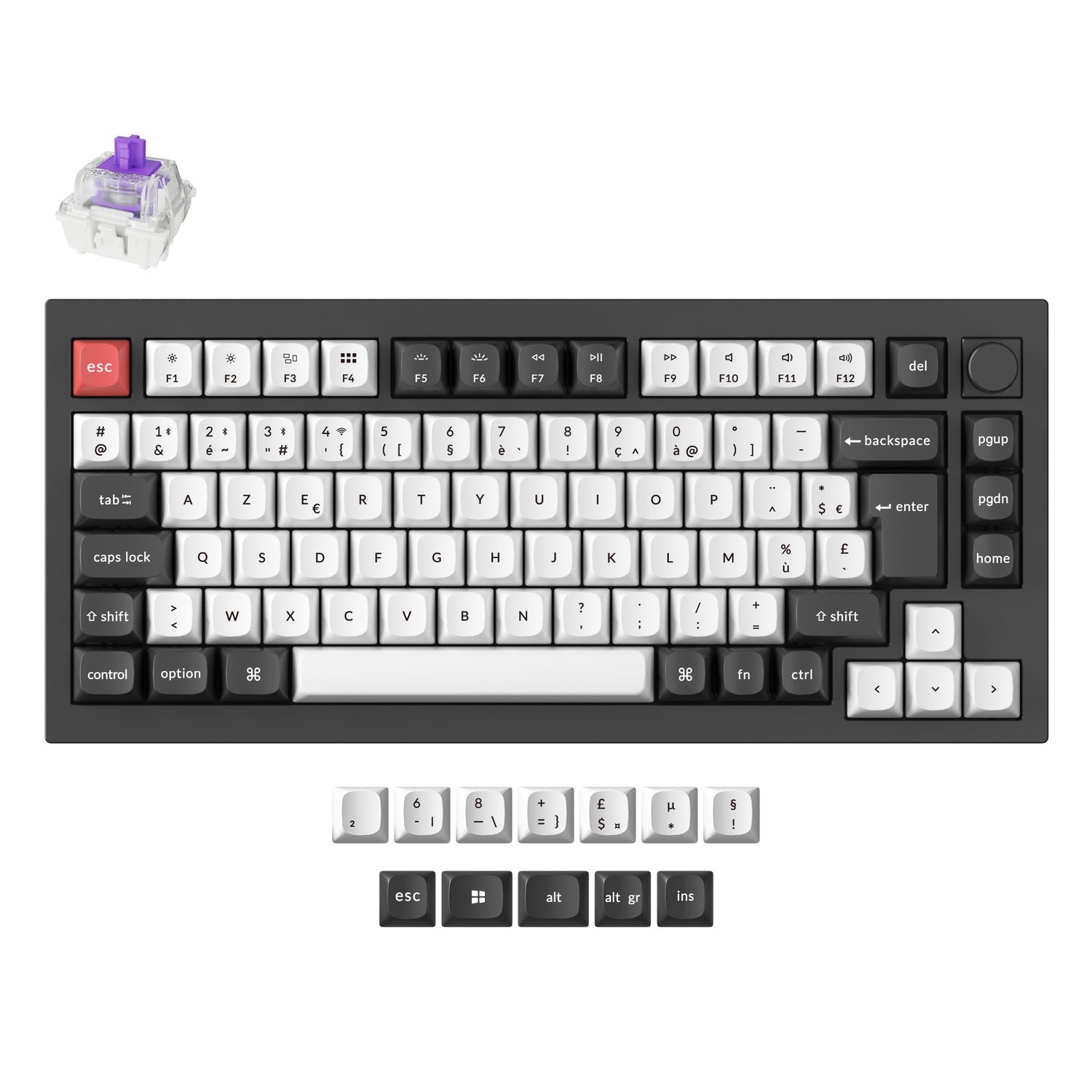Keychron Q1 HE QMK Draadloze Aangepaste Toetsenbord ISO Indeling Collectie