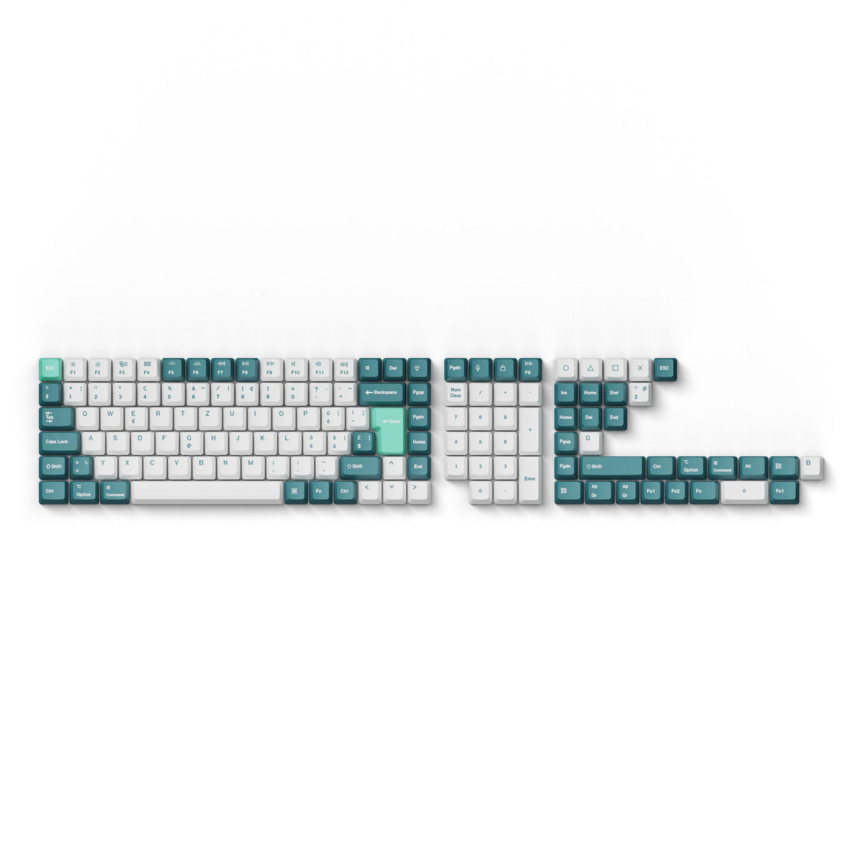 ISO OEM Dye-Sub PBT volledige set keycap-set - wit mint