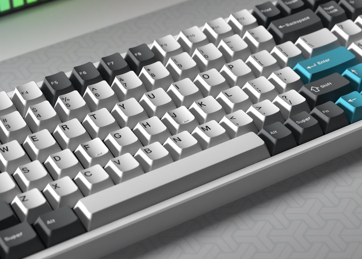 Cherry Profile Double - Shot PBT volledige set keycaps - grijs, wit en blauw
