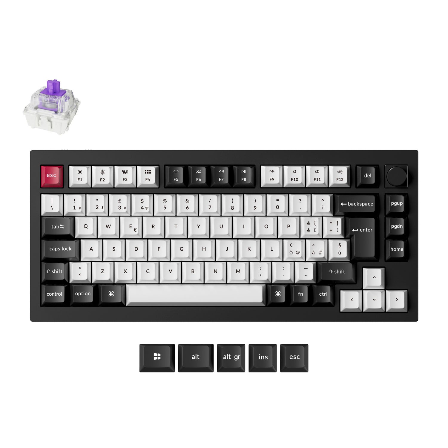 Keychron Q1 HE QMK Draadloze Aangepaste Toetsenbord ISO Indeling Collectie