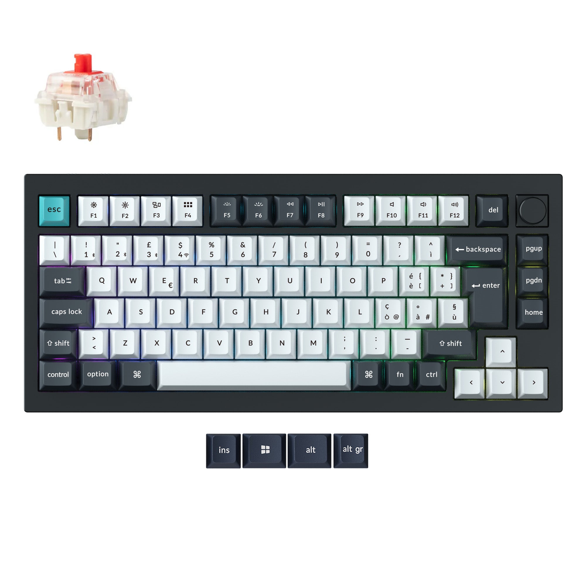 Keychron Q1 Max QMK/VIA Draadloze Aangepaste Mechanische Toetsenbord ISO Indeling Collectie