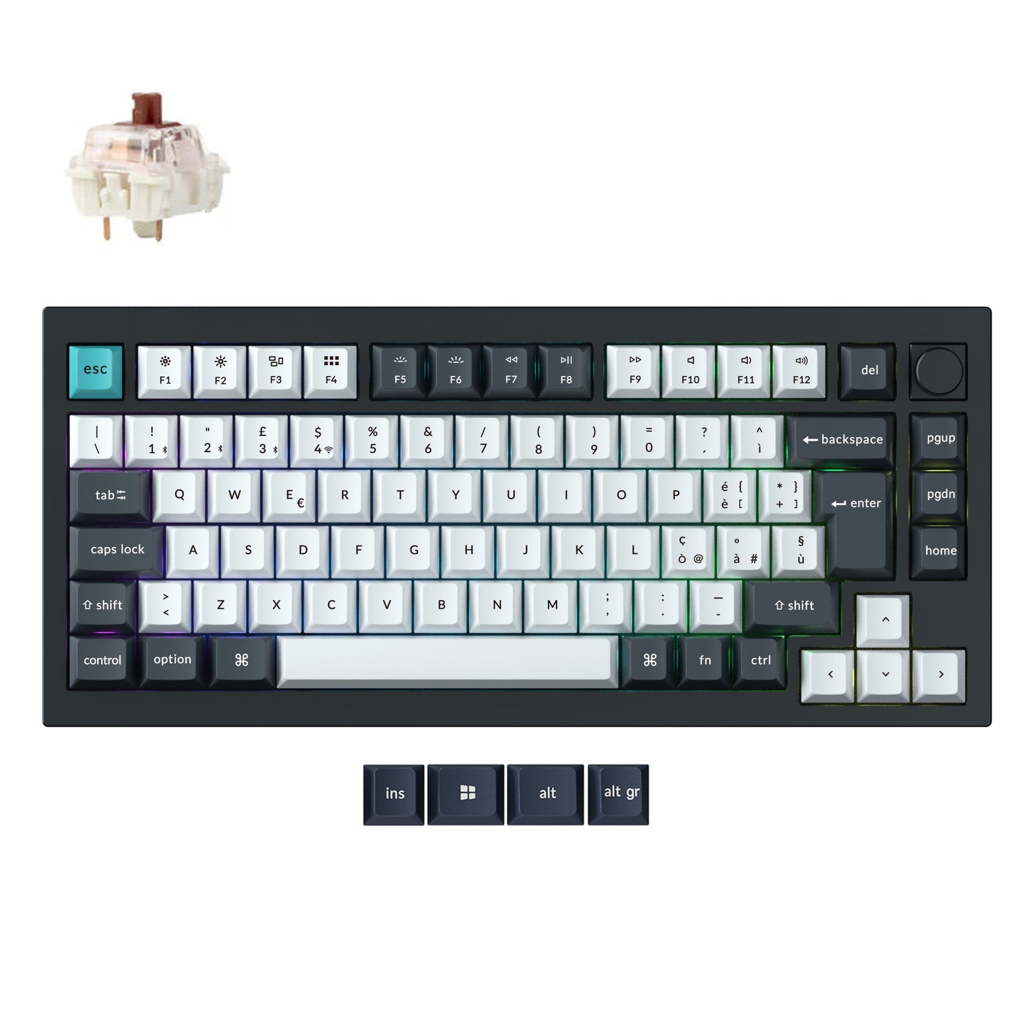 Keychron Q1 Max QMK/VIA Wireless Custom Mechanical Keyboard ISO Layout Collection