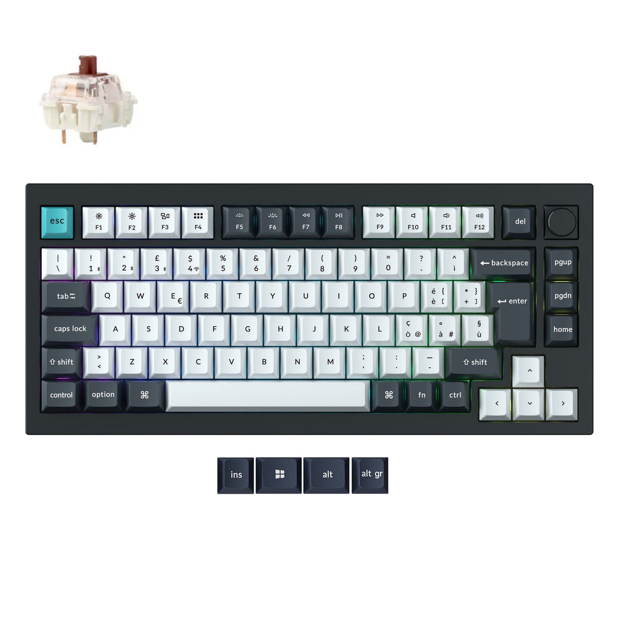 Keychron Q1 Max QMK/VIA Draadloze Aangepaste Mechanische Toetsenbord ISO Indeling Collectie