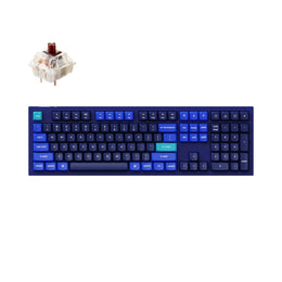 Keychron Q6 QMK/VIA custom mechanical keyboard full size aluminum for Mac Windows Linux fully assembled blue frame with Gateron G Pro switch brown