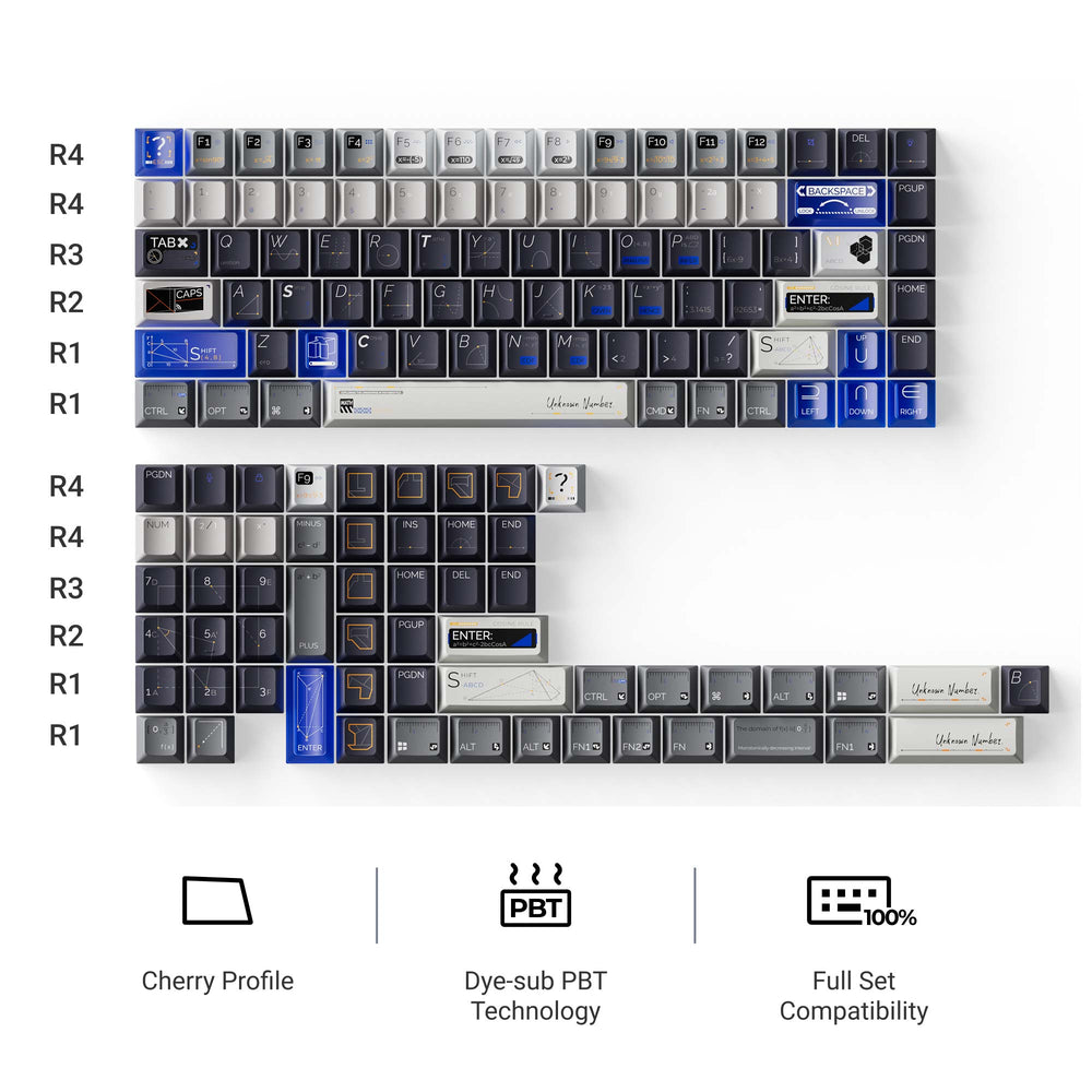 Blue Planet - Cherry Profiel Dye-Sub PBT Volledige Toetsenbordset
