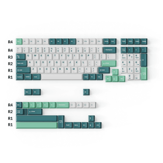 Cherry Profile Double - Shot PBT volledige set keycaps - witte munt